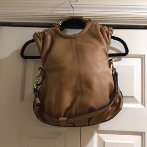 Genuine Escada nude calf leather hobo bag made in Italy GORGEOUS!